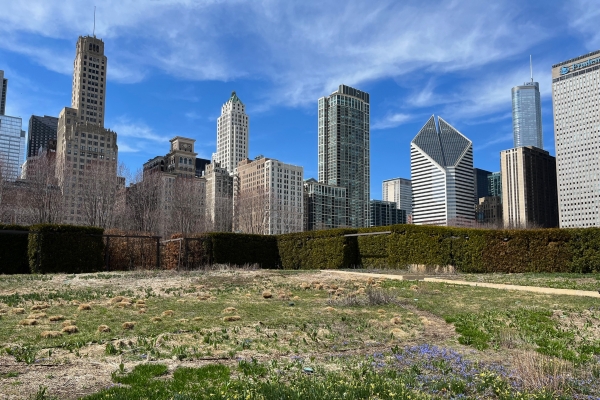führt zu einem Park der Stadt,